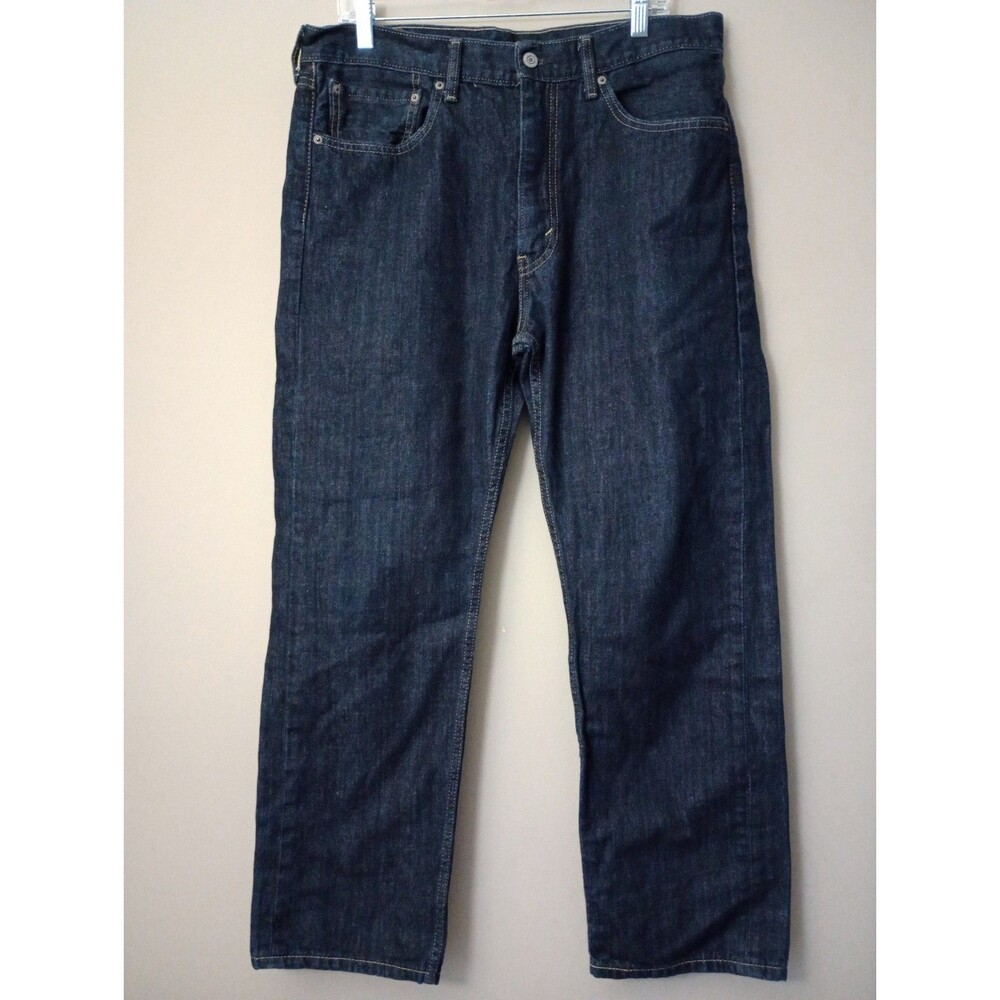Levi's 505 Dark Wash Denim Jeans Regular Fit Straight Leg Size 36x30